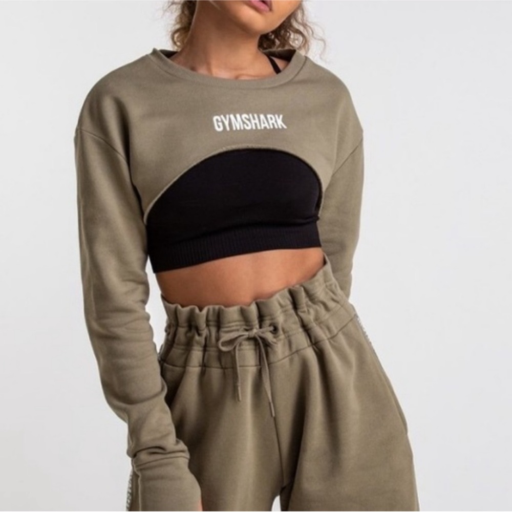 GYMSHARK Raw Edge Hem Super Crop Sweatshirt M